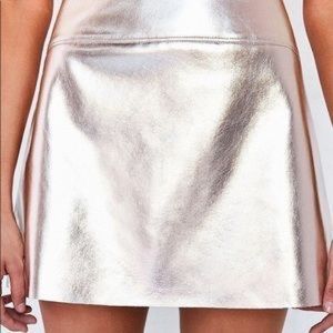 Urban Outfitters Rose Gold Metallic Leather Skirt